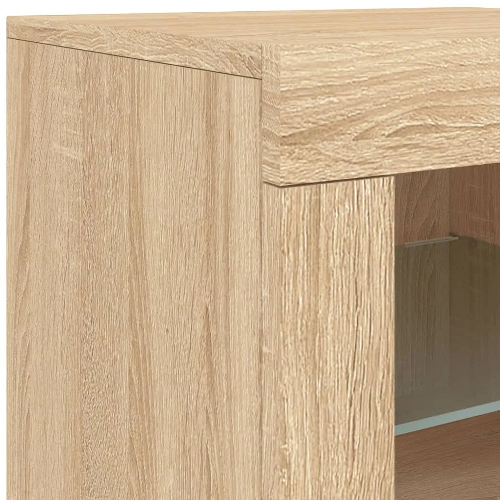 Aparador com luzes LED 283x37x67 cm carvalho sonoma