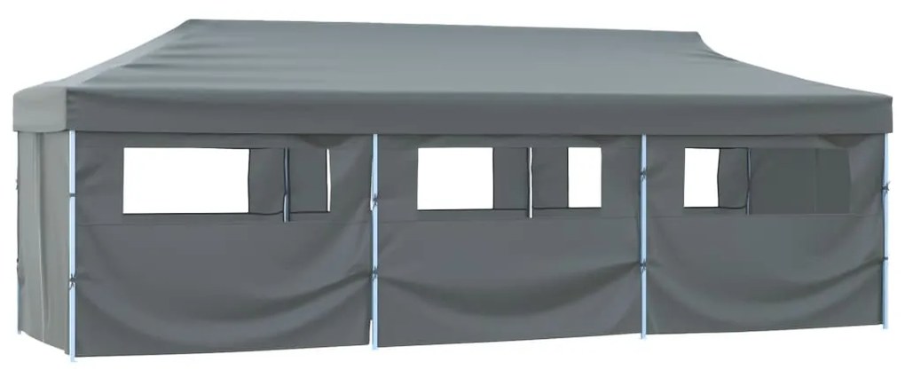 Tenda para festas pop-up dobrável c/ 8 paredes 3x9 m antracite