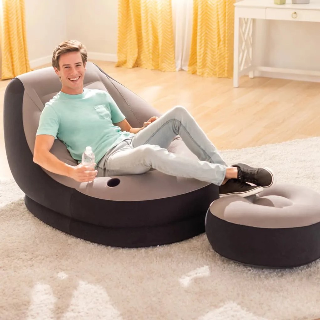 91568 INTEX Cadeira insuflável com pufe Ultra Lounge Relax 68564NP