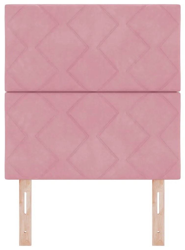 Cabeceira LED Blocos de Diamante Rosa 80 cm em Veludo