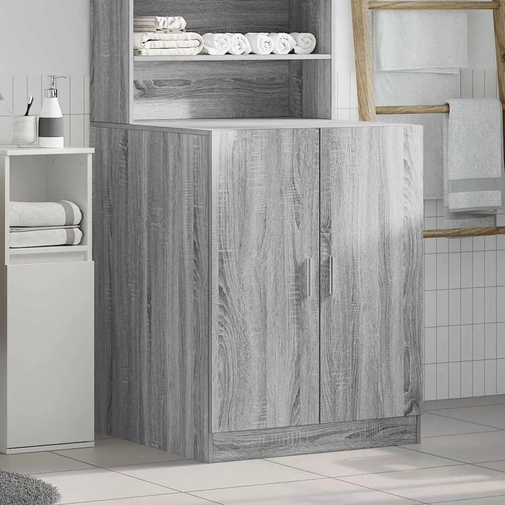Armário máquina de lavar roupa 71x71,5x91,5 cm sonoma cinza