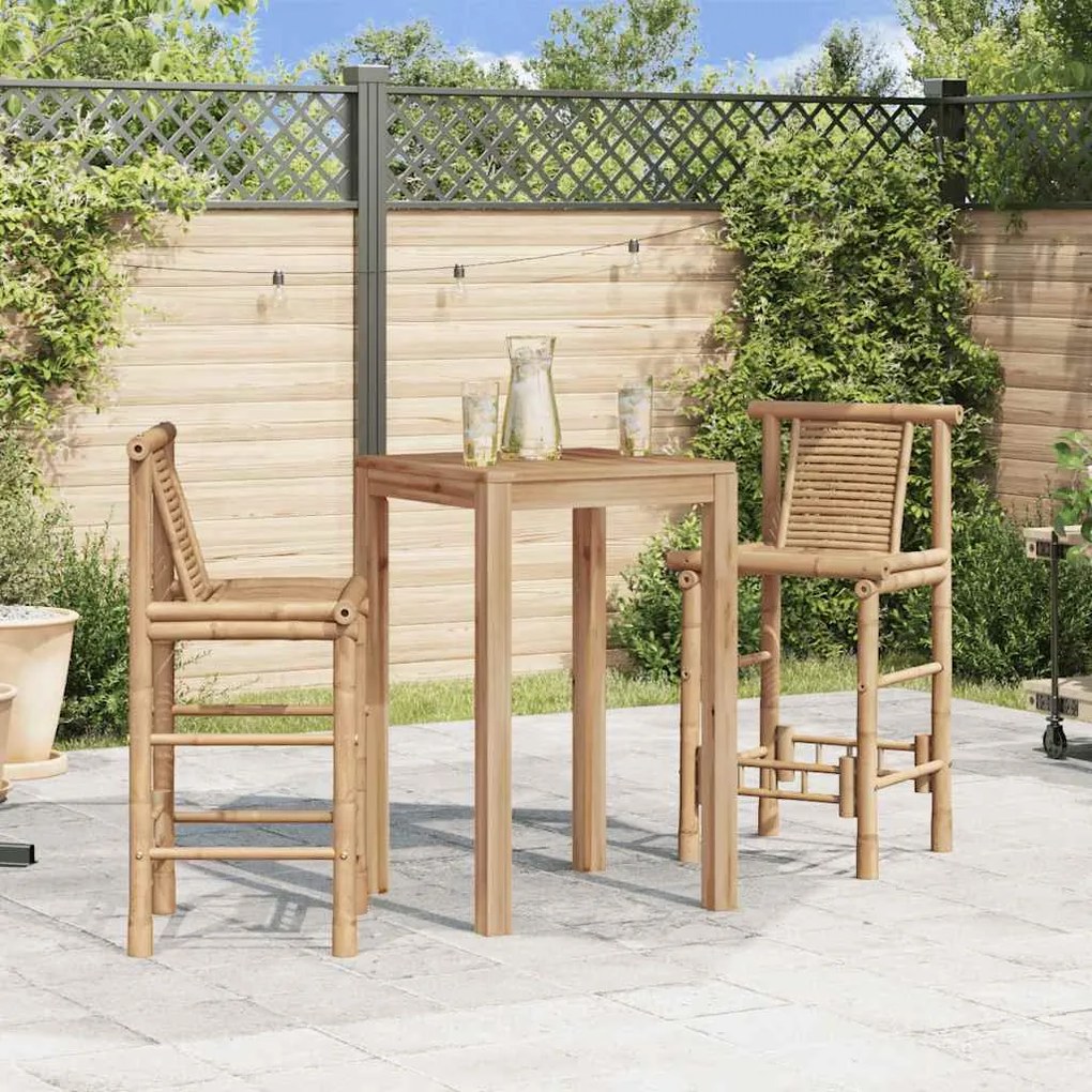 vidaXL Bancos de bar 2 pcs bambu