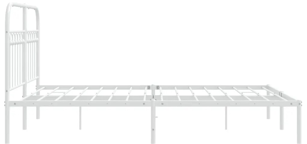 Estrutura de cama com cabeceira 140x200 cm metal branco