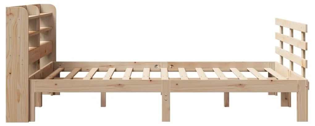 Estrutura de cama com cabeceira 140x200 cm pinho maciço