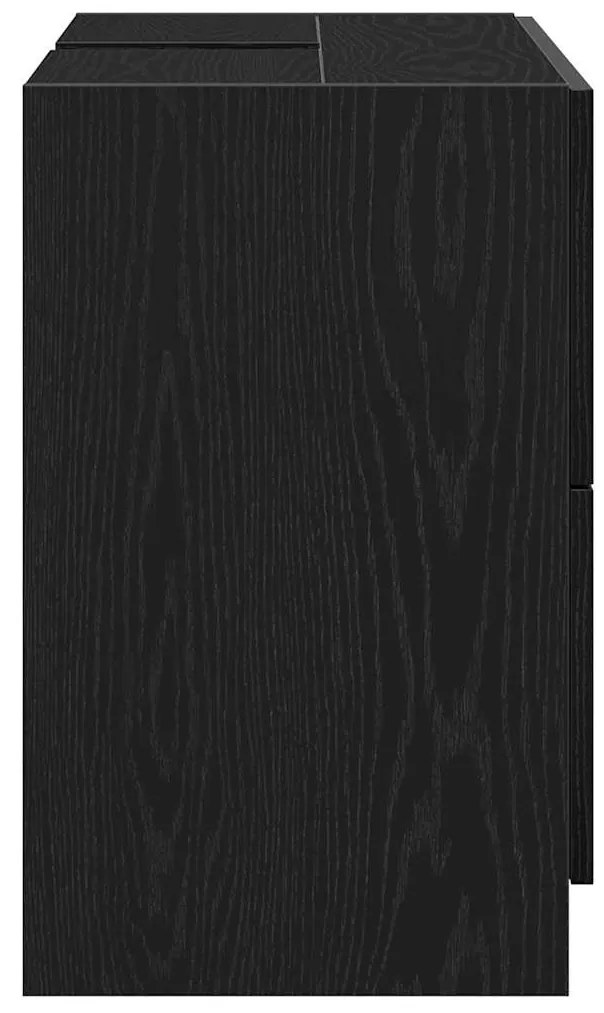 Armário de Pia Preto Carvalho 78x37x59 cm Madeira Engenharia