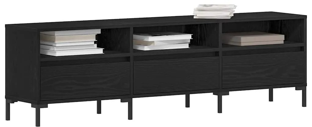 Estante para TV vidaXL Madeira Negra 150x30x44,5 cm Madeira Revestida