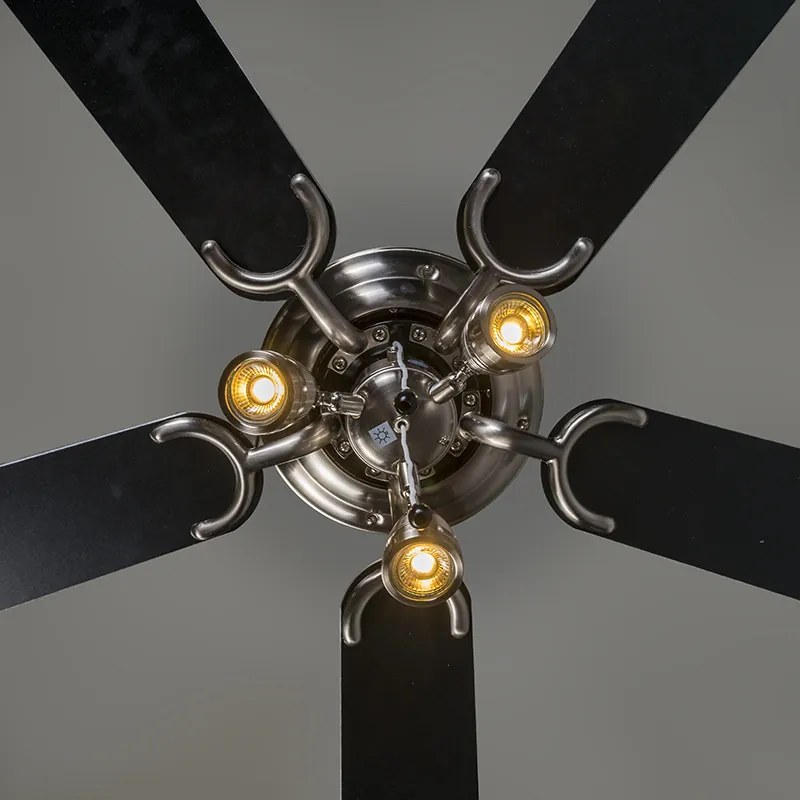 Ventilador de teto moderno em aço - Mistral 42 Moderno