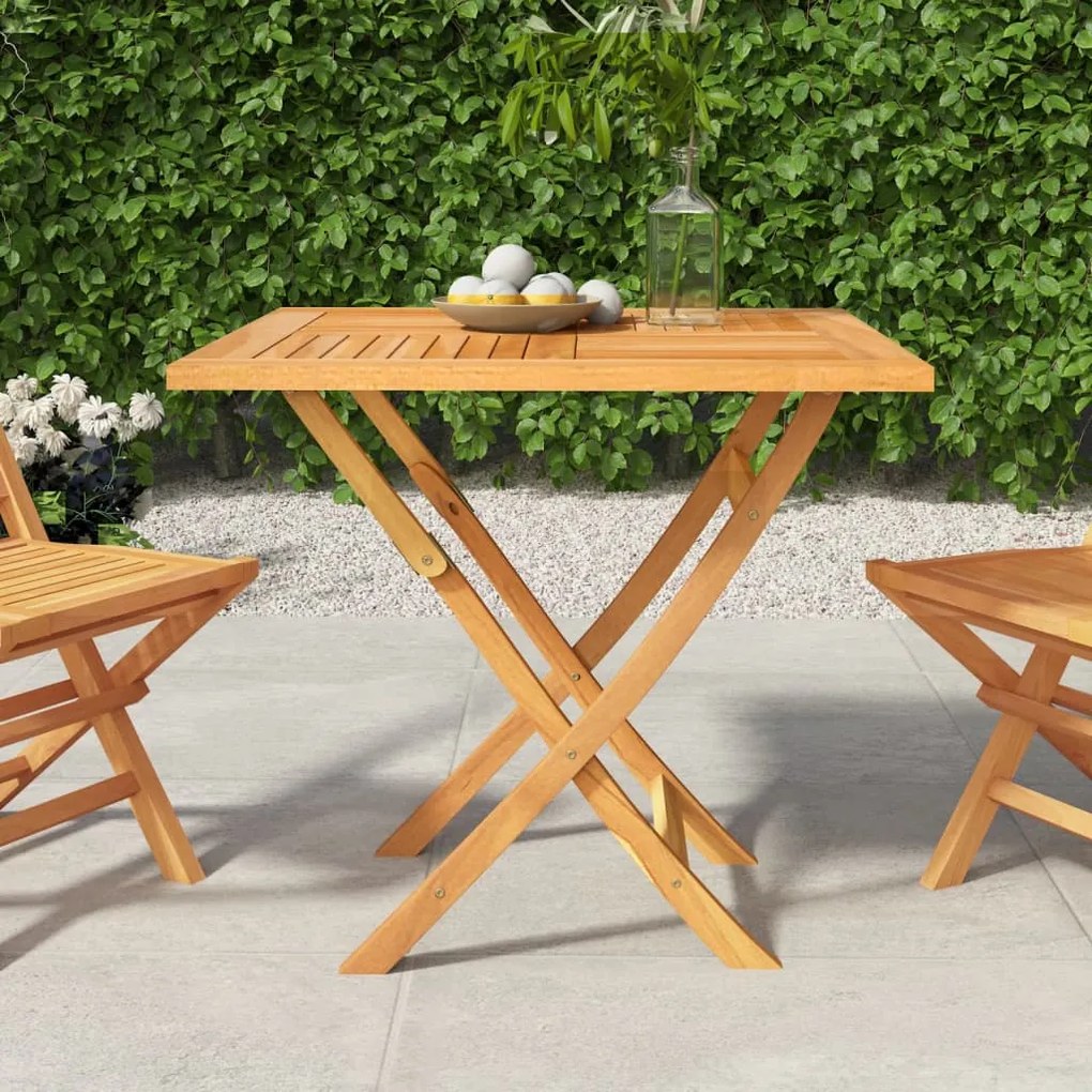 vidaXL Mesa de jardim dobrável 85x85x76 cm madeira de teca maciça