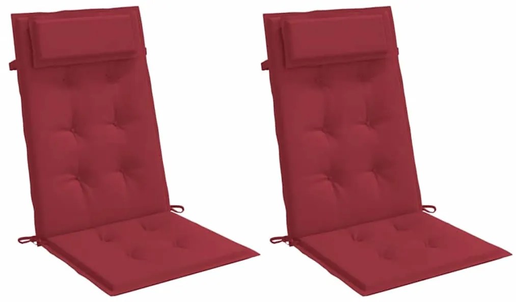 Almofadões p/ cadeira encosto alto 2 pcs oxford vermelho tinto
