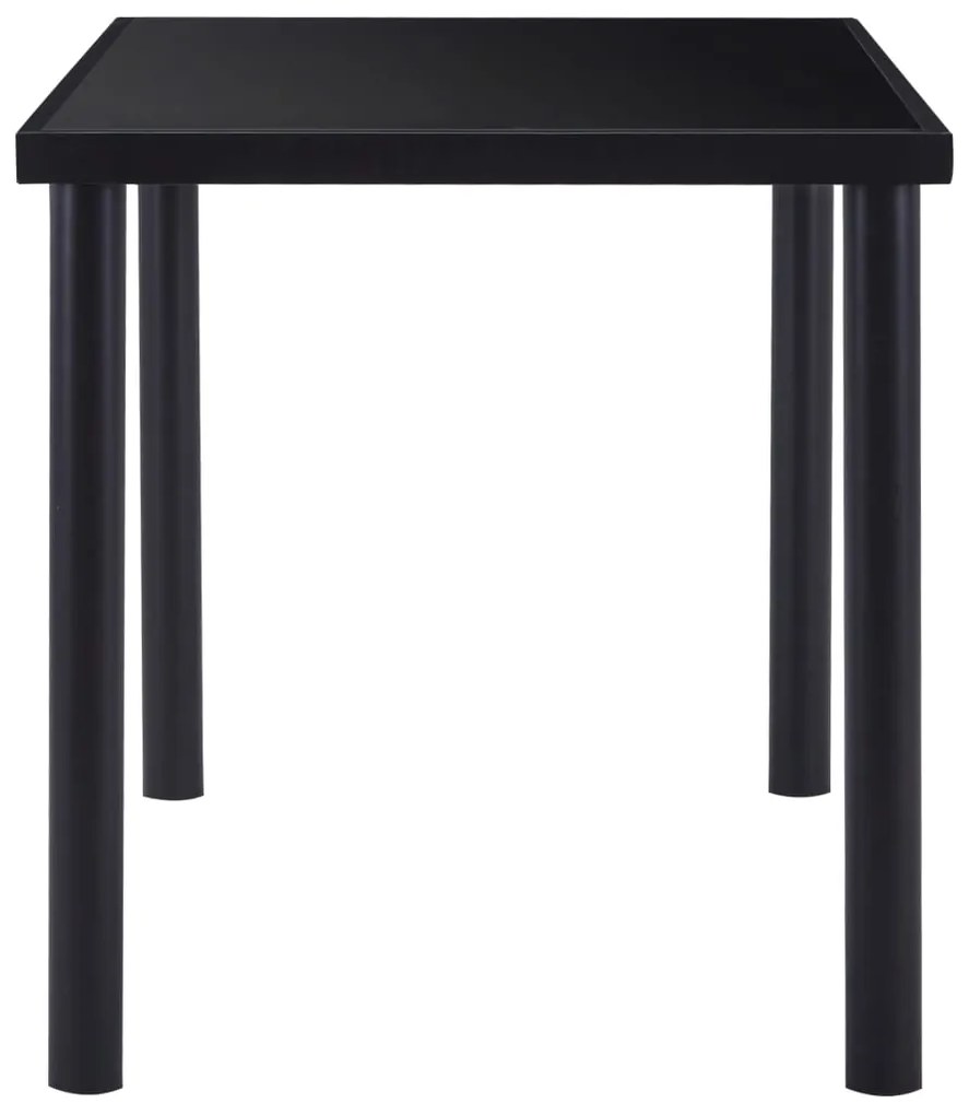 7 pcs conjunto de jantar couro artificial preto