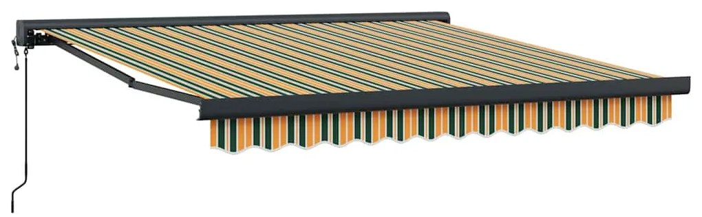 Toldo Retrátil Automático Verde e Amarelo 350x250 cm
