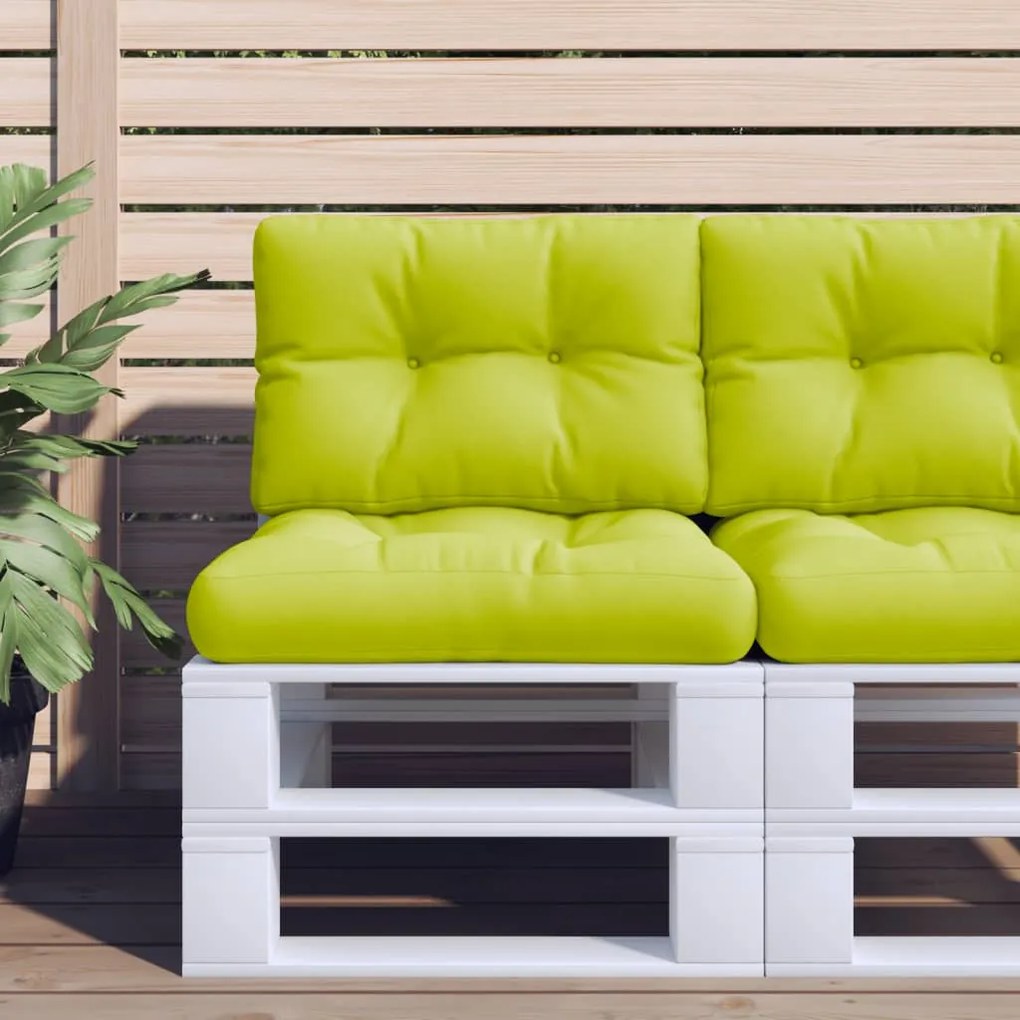vidaXL Almofadão para paletes 50x40x12 cm tecido verde brilhante
