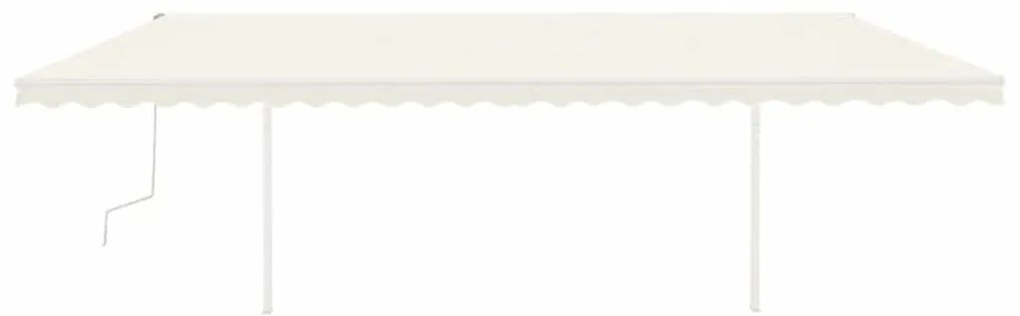 Toldo retrátil manual com LED 6x3 m cor creme