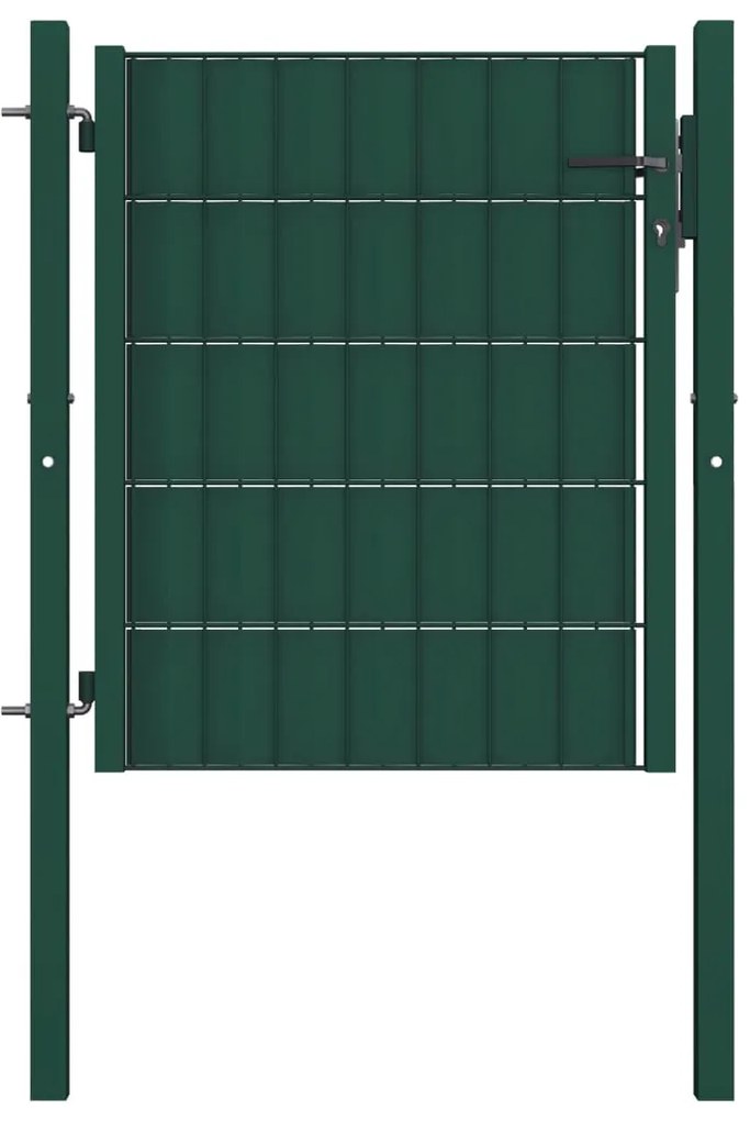 vidaXL Portão de cerca 100x81 cm PVC e aço verde