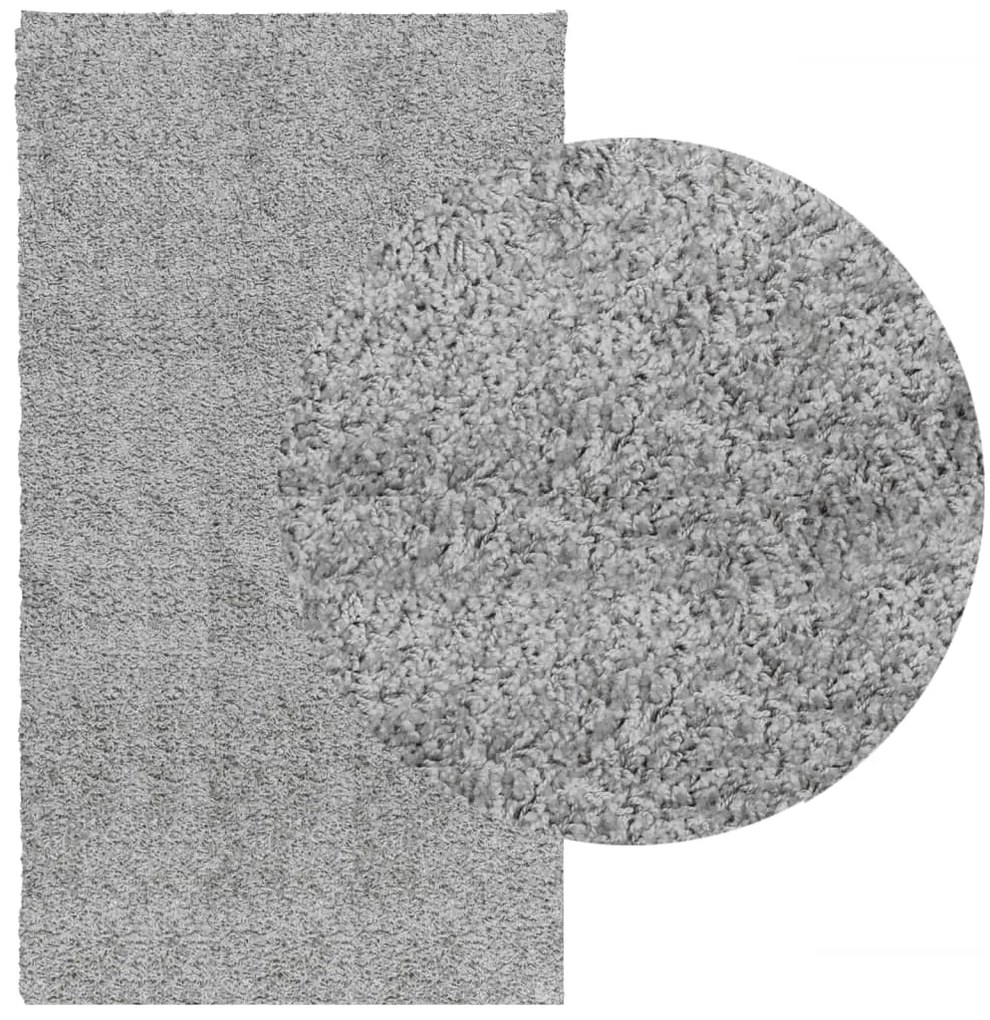 Tapete shaggy de pelo alto PAMPLONA 60x110 cm cinzento