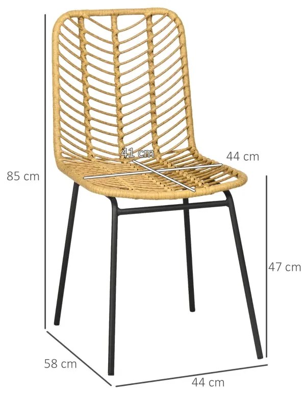 Conjunto de 2 Cadeiras Cardini em Vime - Design Natura