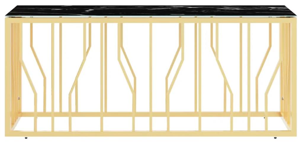 Mesa de centro 110x45x45 cm aço inoxidável e vidro dourado