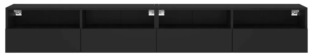 Móveis parede p/ TV 2 pcs 100x30x30 cm derivados madeira preto