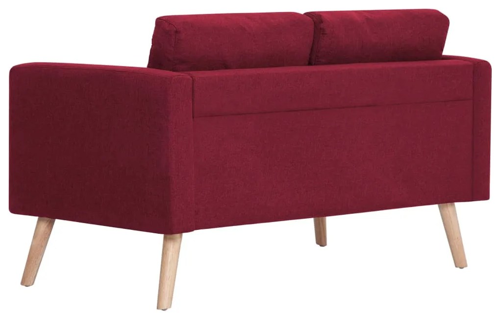 2 pcs conjunto de sofás tecido vermelho tinto