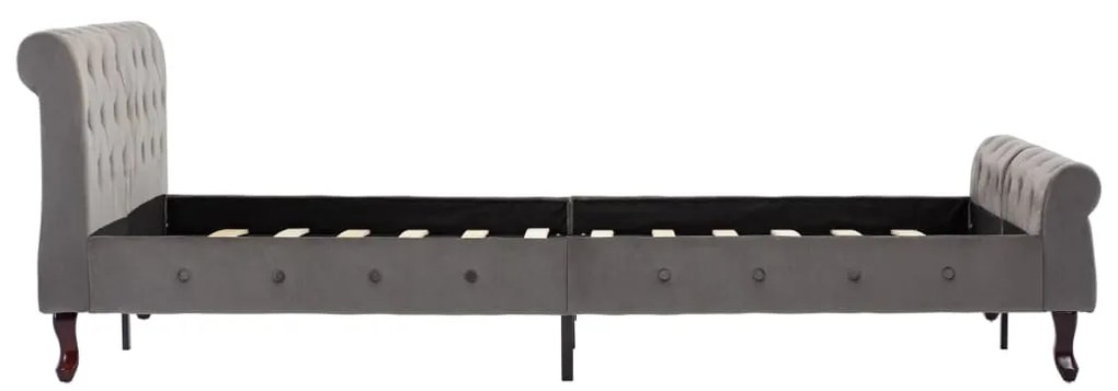 Estrutura de cama 140x200 cm veludo cinzento