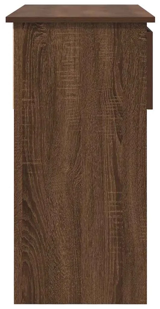 Mesa consola com gavetas 85,5x38,5x74,5 cm carvalho castanho