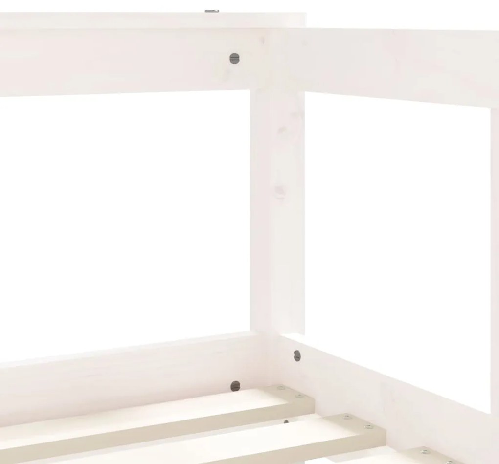 Estrutura de cama infantil 70x140 cm pinho maciço branco