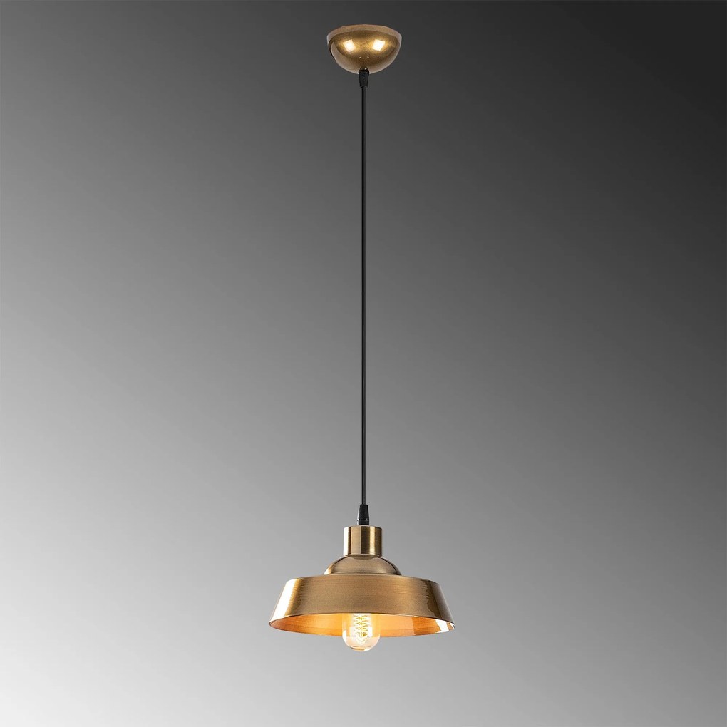 Candeeiro Suspenso Berceste – Dourado – 22 x 22 cm
