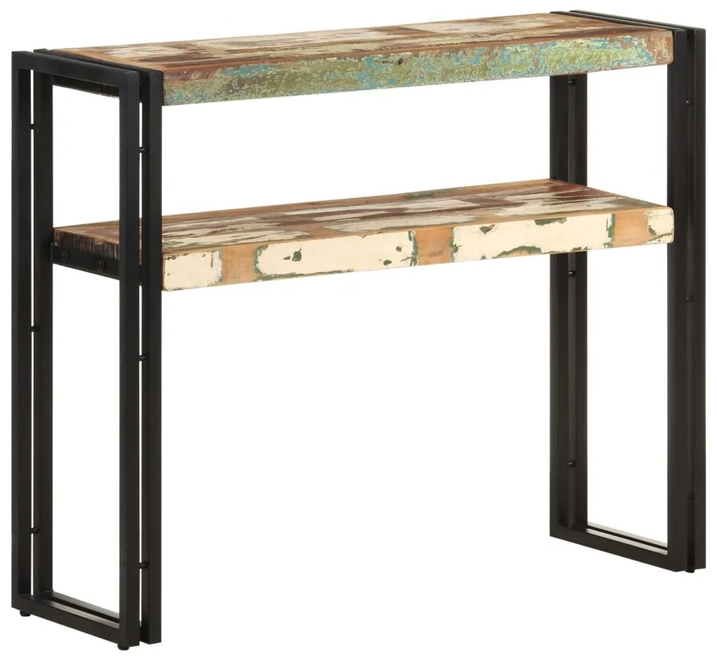 Mesa consola 90x30x75 cm madeira recuperada maciça