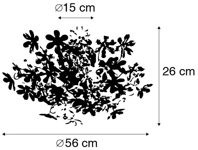 Candeeiro de tecto cromado 56 cm - Fiore Design,Moderno