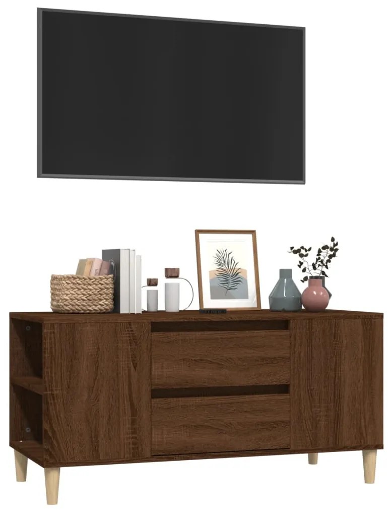 Móvel p/ TV 102x44,5x50 cm derivados madeira carvalho castanho