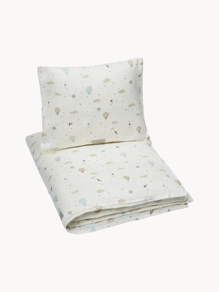 Conjunto de roupa de cama de bebé em cetim de algodão Dreamland, 70 x 100 cm + 1 almofada 40 x 45 cm