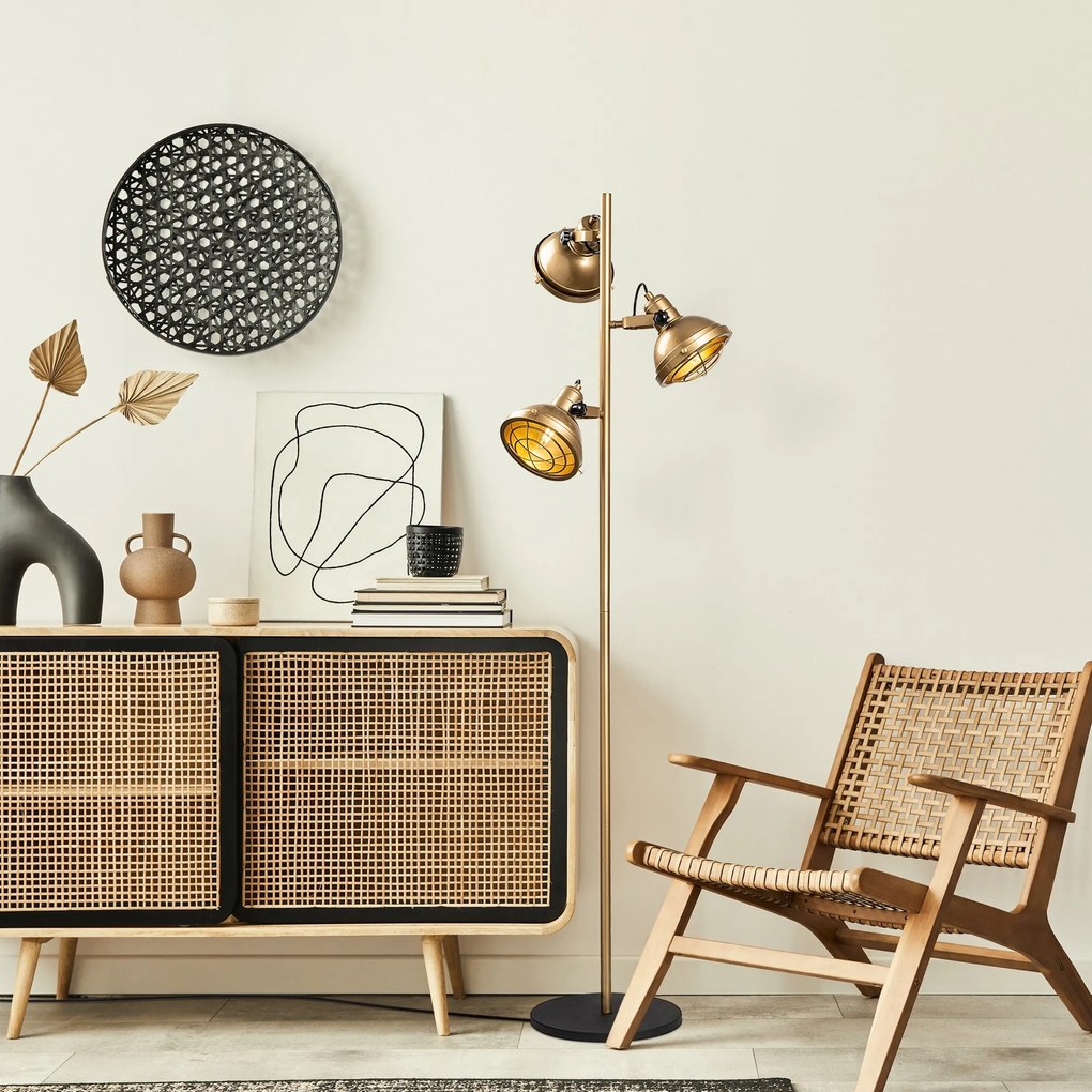 Candeeiro de Pé Spoly – Dourado – 37 x 37 x 162 cm