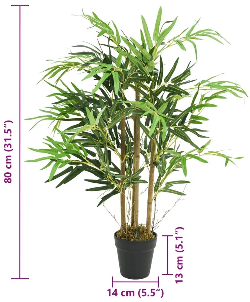 Árvore de bambu artificial 500 folhas 80 cm verde
