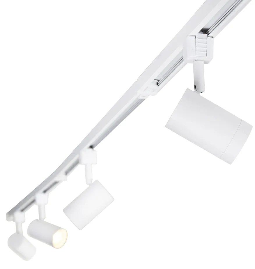 Sistema de calhas moderno monofásico branco com 15 focos - Jeana Moderno