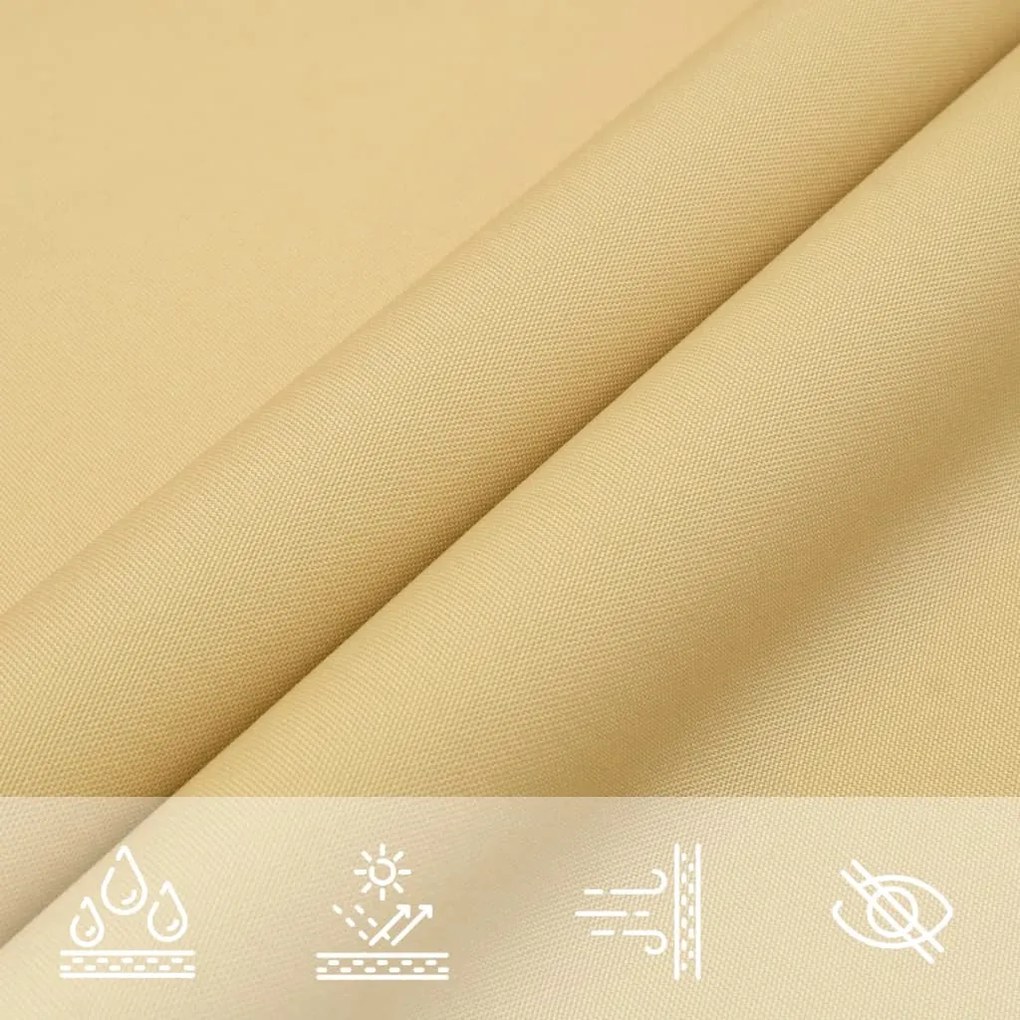 Para-sol estilo vela 4,5x4,5x4,5 m oxford poliéster cor areia