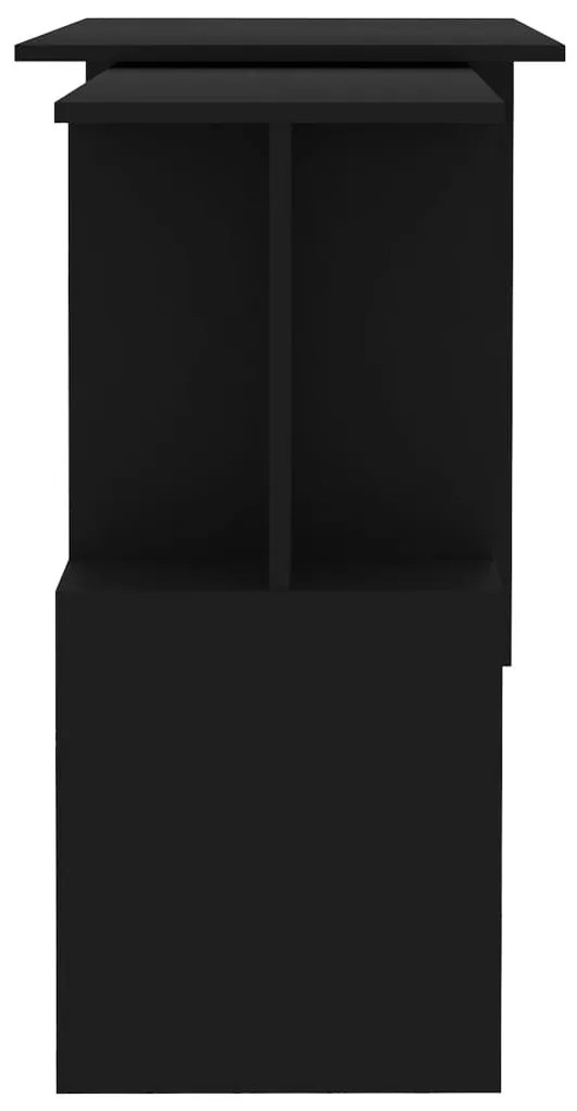 Secretária de canto 200x50x76 cm derivados de madeira preto