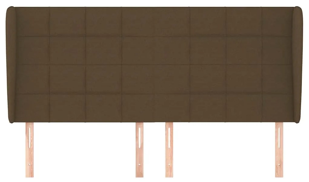 Cabeceira cama c/ abas tecido 183x23x118/128 cm castanho-escuro