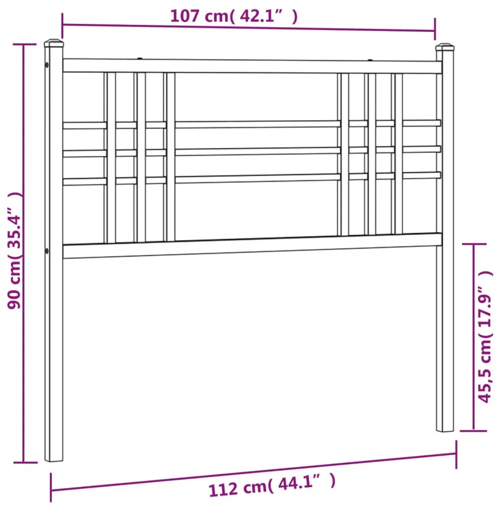 Cabeceira de cama 107 cm metal preto