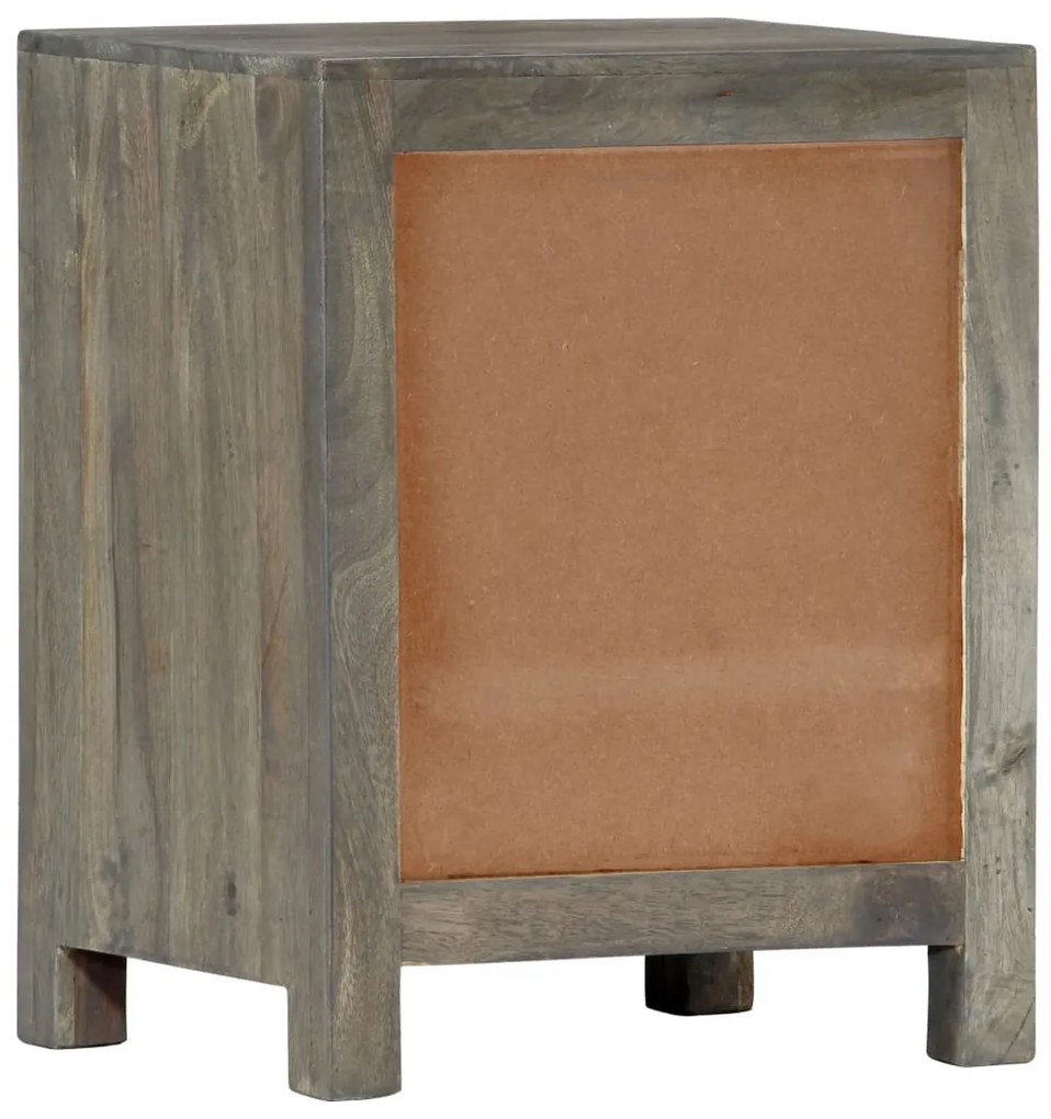 Mesa de cabeceira 40x30x50cm madeira mangueira maciça cinzento