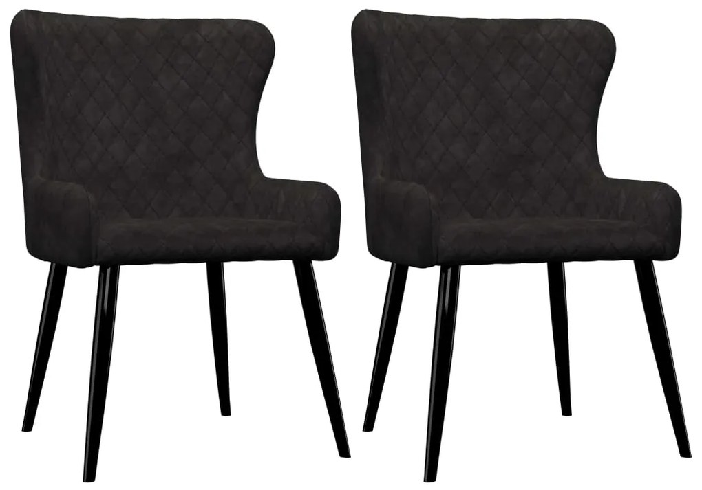 vidaXL Cadeiras de jantar 2 pcs veludo preto