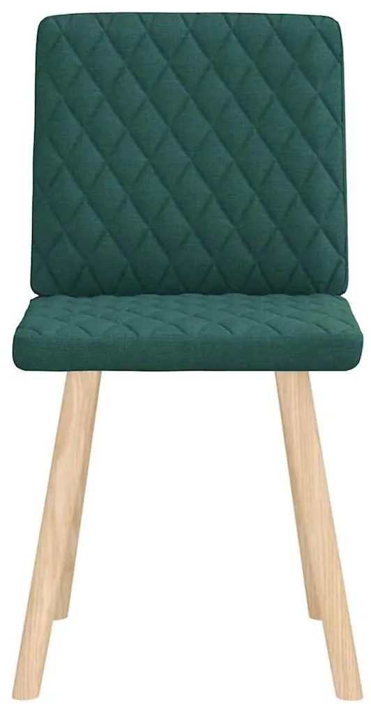 Cadeiras de jantar 2 pcs tecido verde-escuro