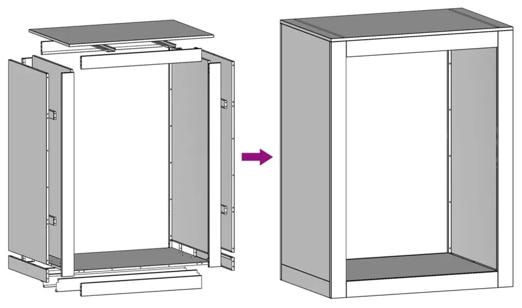 Suporte para lenha 60x40x80 cm aço antracite