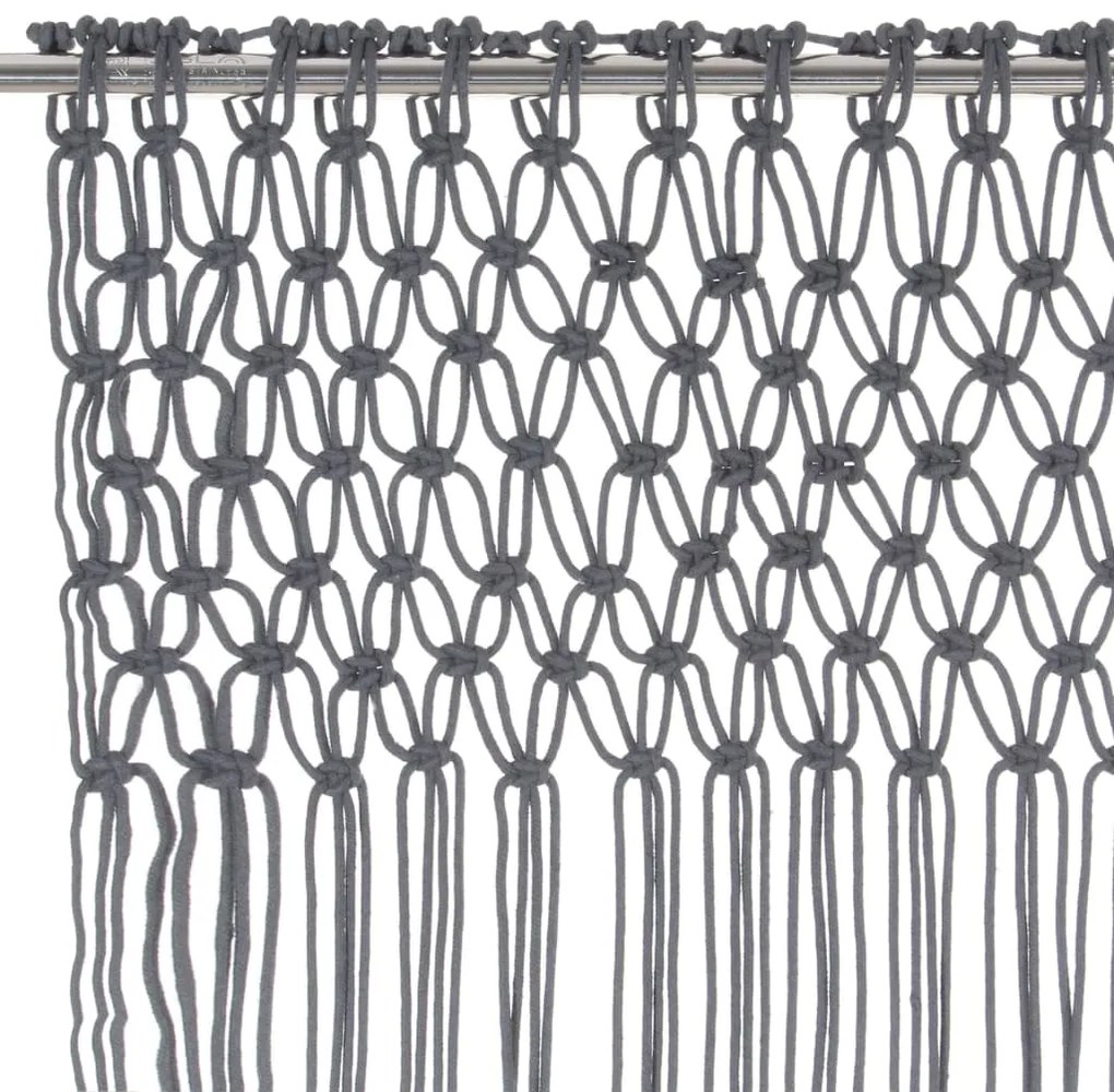 Cortina macramé 140x240 cm algodão antracite