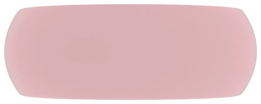 Lavatório luxuoso redondo 40x15 cm cerâmica rosa mate