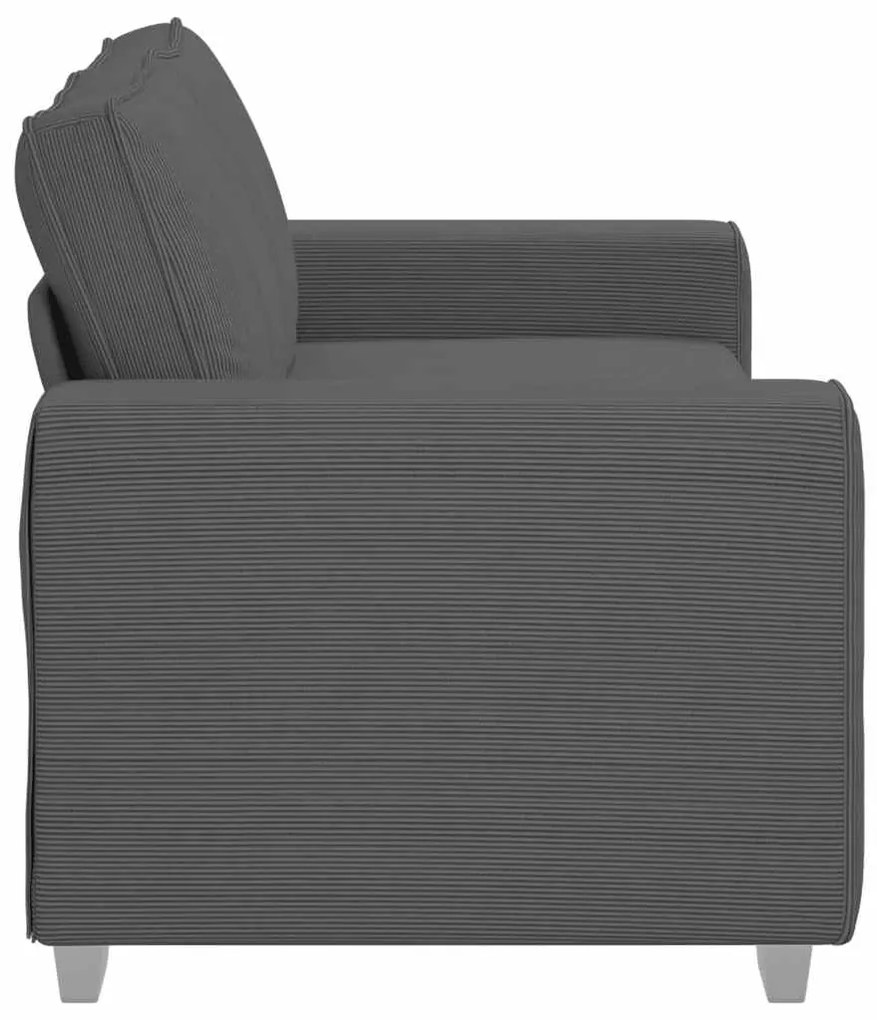 Sofá-luvas 140 cm tecido corduroy cinzento-escuro