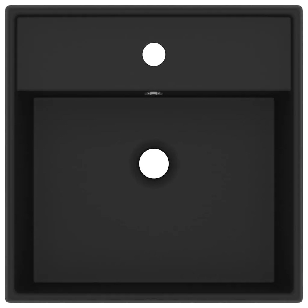 Lavatório luxuoso quadrado 41x41 cm cerâmica preto mate
