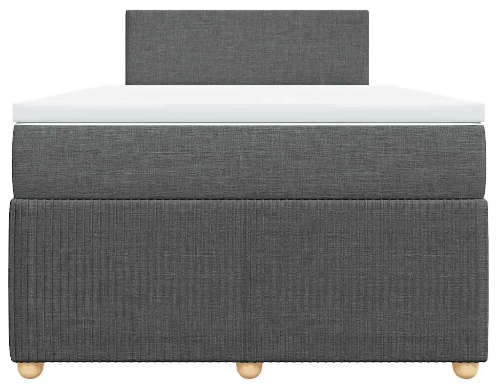 Cama boxspring com colchão 120x190 cm tecido cinzento-escuro