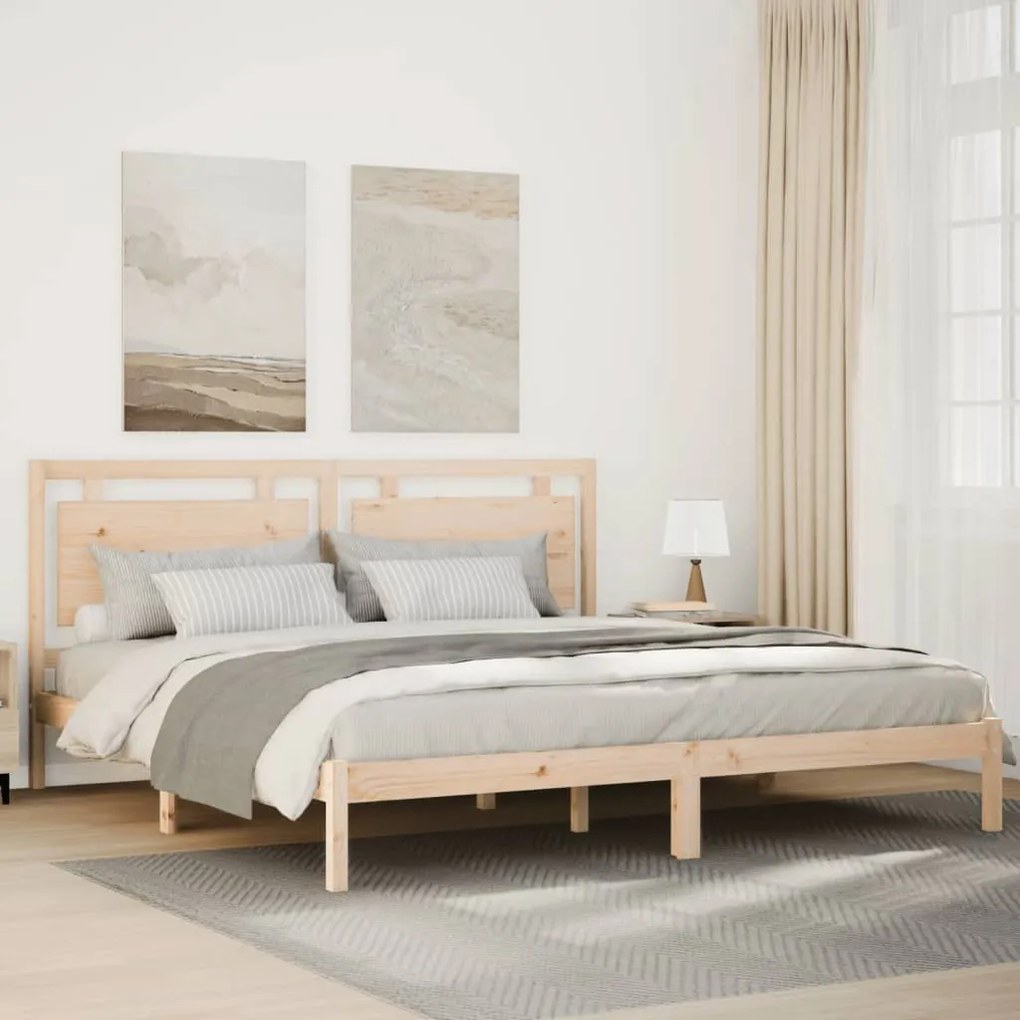 Cama extra longa sem colchão 180x210 cm madeira maciça