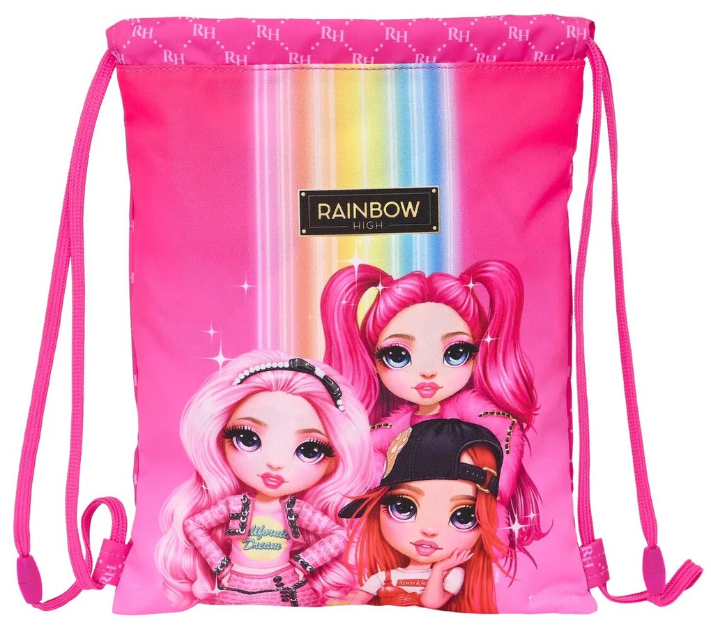 Mochila Saco Infantil Rainbow High Fúcsia (26 X 34 X 1 cm)