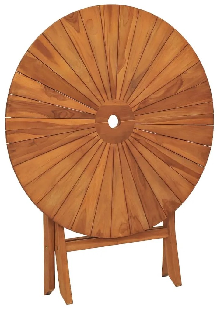 Mesa de jardim dobrável Ø 85x75 cm madeira de teca maciça